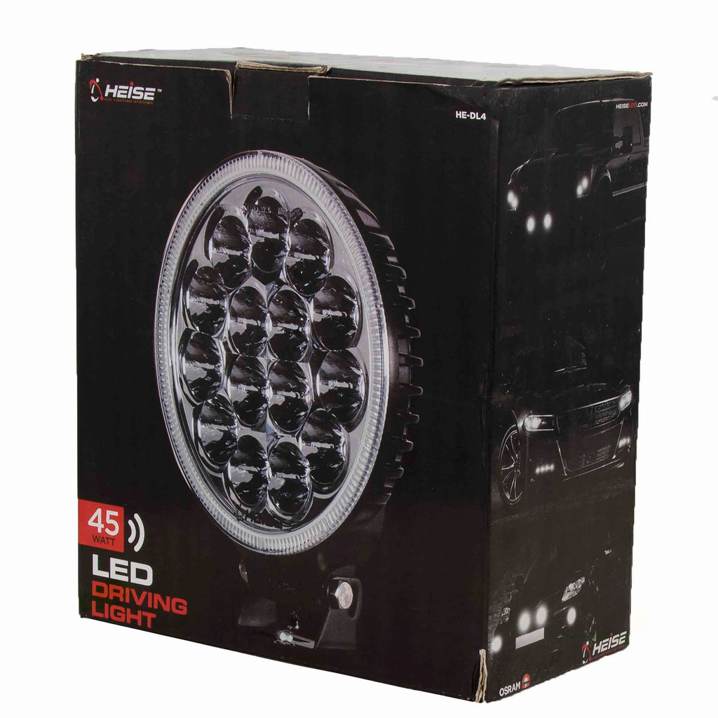 Heise HE-DL4 Round Driving Light - 7 Inch, 15 LED