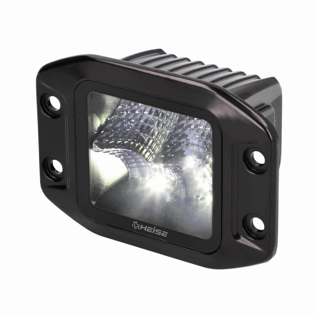 Heise HE-FMBCF Blackout Flush Mount 3.5" Cube 4 LED Light - Flood