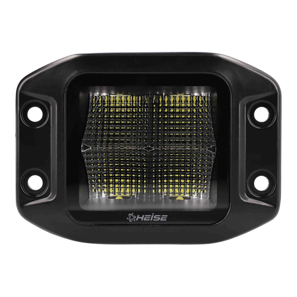 Heise HE-FMBCF Blackout Flush Mount 3.5" Cube 4 LED Light - Flood