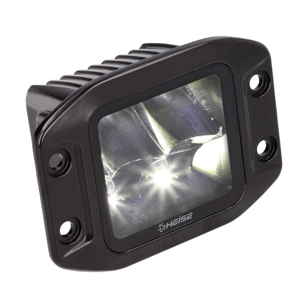 Heise HE-FMBCS Blackout Flush Mount 3.5" Cube 4 LED Light - Spot