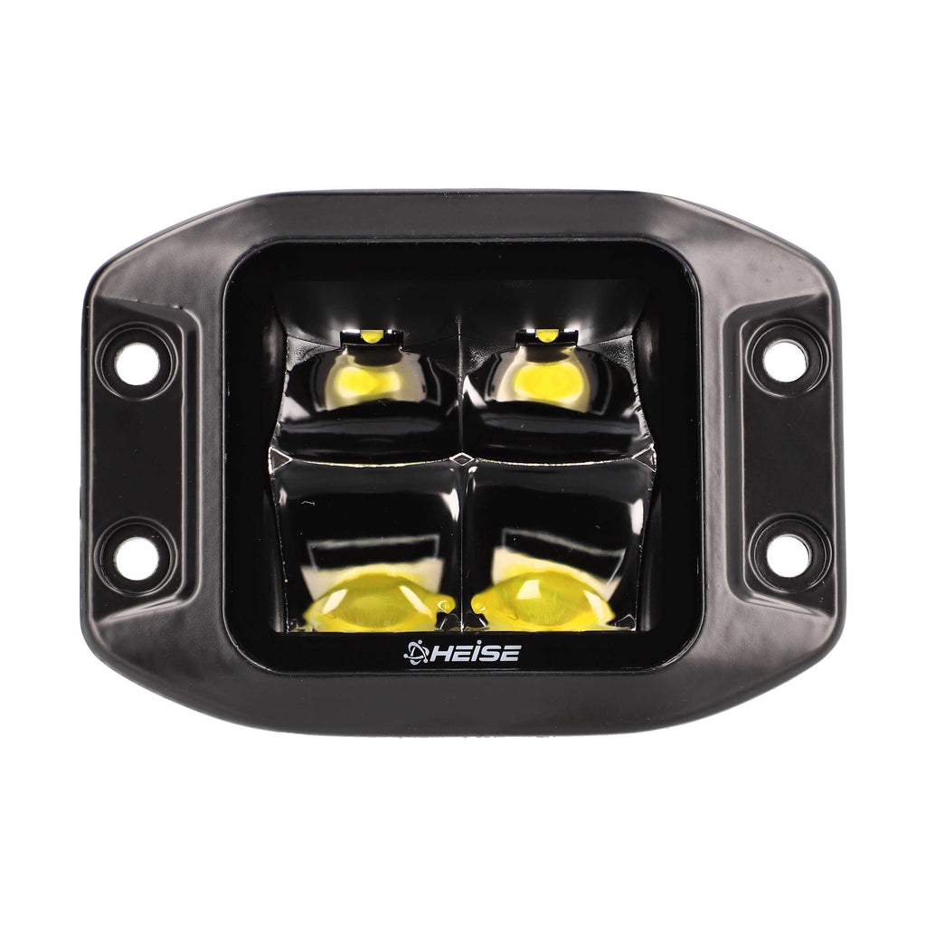 Heise HE-FMBCS Blackout Flush Mount 3.5" Cube 4 LED Light - Spot