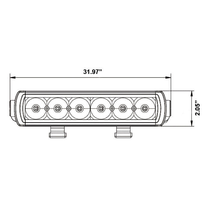 Heise HE-SL32 Single Row Slimline Lightbar - 32 Inch, 24 LED