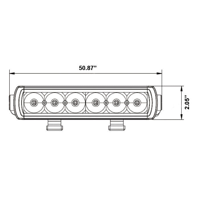 Heise HE-SL5034 Single Row Slimline Lightbar 50.75 Inch, 39 LED