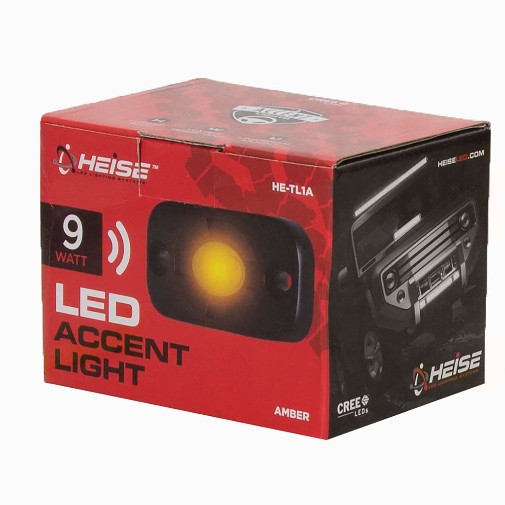 Heise HE-TL1A Amber Auxiliary Lighting Pod - 1.5x3 Inch, 3 LED