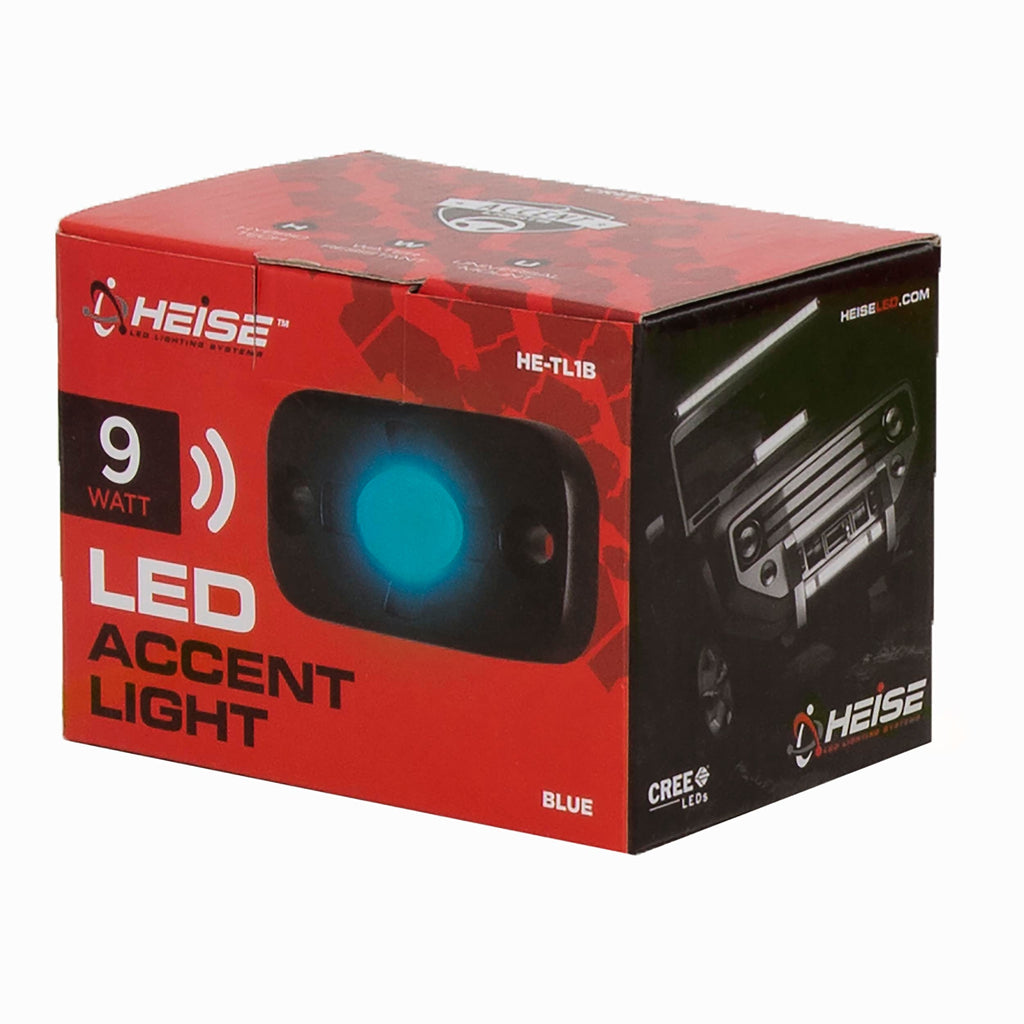 Heise HE-TL1B Blue Auxiliary Lighting Pod - 1.5x3 Inch, 3 LED