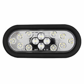 Heise Trailer HE-TR6003 Oval White Light with Grommet - 6 Inch, 14 LED