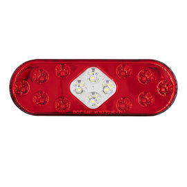 Heise Trailer HE-TR6004 Oval Red Light - 6 Inch, 10 LED