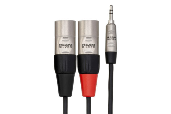 Hosa Pro HMX-015Y Stereo Breakout Cable 3.5mm TRS Male to Dual XLR Male 15 foot