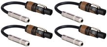 Load image into Gallery viewer, 4 Hosa GSK-112 1/4" Female to Speakon Male Speaker Cable Adapter 12 AWG