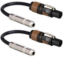 Load image into Gallery viewer, 2 Hosa GSK-112 1/4" Female to Speakon Male Speaker Cable Adapter 12 AWG