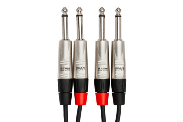 Hosa Pro HPP-015X2 Stereo Interconnect Cable Dual REAN 1/4" TS to Same 15 foot