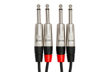 Load image into Gallery viewer, Hosa Pro HPP-005X2 Stereo Interconnect Cable Dual REAN 1/4" TS Male to Dual REAN 1/4" TS Male 5 foot