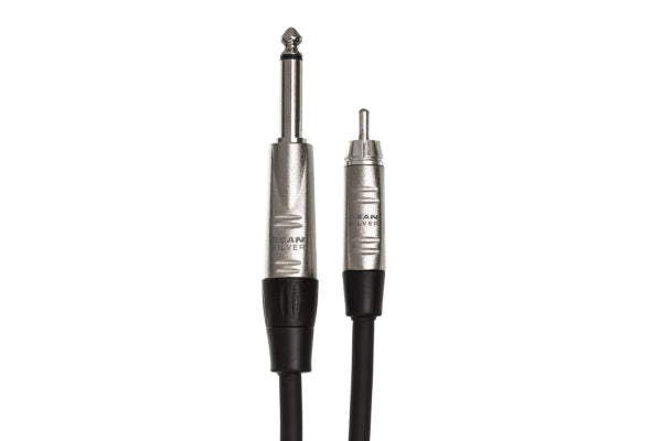 Hosa Pro HPR-015 Unbalanced Interconnect Cable - 1/4-inch TS Male to RCA Male - 15 foot
