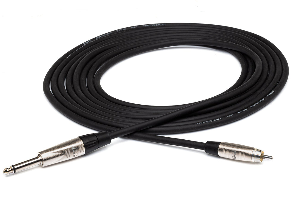 Hosa Pro HPR-005 Unbalanced Interconnect Cable - 1/4-inch TS Male to RCA Male - 5 foot