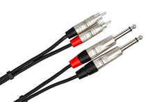 Load image into Gallery viewer, Hosa Pro HPR-015X2 Stereo Interconnect Cable - Dual REAN 1/4-inch TS Male to RCA Male - 15 foot
