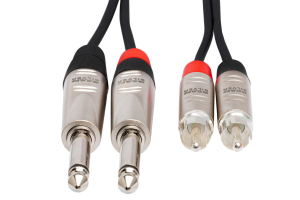 Hosa Pro HPR-003X2 Stereo Interconnect Cable - Dual REAN 1/4-inch TS Male to RCA Male - 3 foot