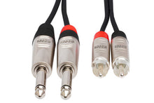 Load image into Gallery viewer, Hosa Pro HPR-015X2 Stereo Interconnect Cable - Dual REAN 1/4-inch TS Male to RCA Male - 15 foot