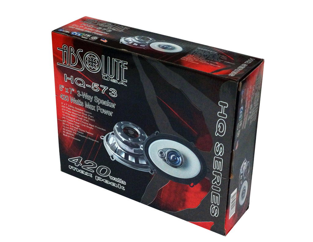 Absolute HQ573 5x7" 3-Way Front or Rear Speakers Fit 2005-2009 Ford Mustang