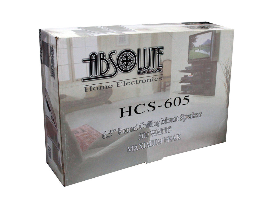 2 Absolute HCS605 6.5" 8 Ohm 2-Way Rectangle Mount In-Ceiling Speakers