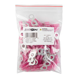 Install Bay HSRRT38 Heat Shrink Red Ring Terminal 22-18 Gauge 3/8 inch