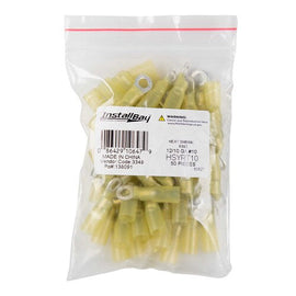 Install Bay HSYRT10 Heat Shrink Yellow Ring Terminal 12-10 Gauge #10