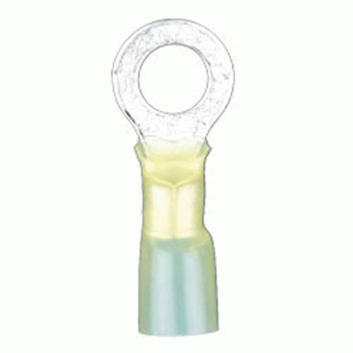 Install Bay HSYRT14 Heat Shrink Yellow Ring Terminal 12-10 Gauge 1/4 inch