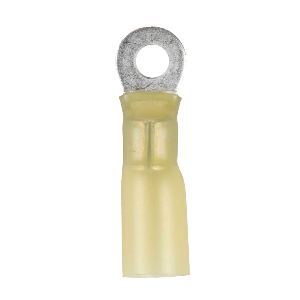 Install Bay HSYRT8 Heat Shrink Yellow Ring Terminal 12-10 Gauge #8