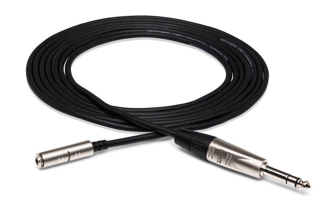 Hosa Pro HXMS-025 Headphone Adapter Cable REAN 3.5mm TRS Female to 1/4" TRS Male 25 foot