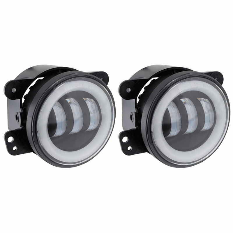 Heise HE-JWBFL02RGB 4 Inch White Angel Eye Halo for 2007 – 2018 Jeep Wranglers JK