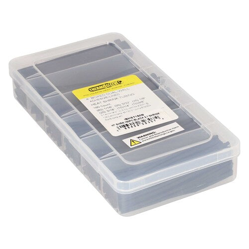 Install Bay IBHST160B Heat Shrink Tubing Kit - 160 Pc 4 in 2:1 Assorted - Black