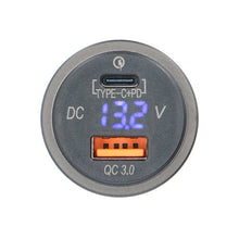 Load image into Gallery viewer, Install Bay IBR117 Type C + USB 3.0 4X Charge + Voltmeter Flush Mount - Retail Pack
