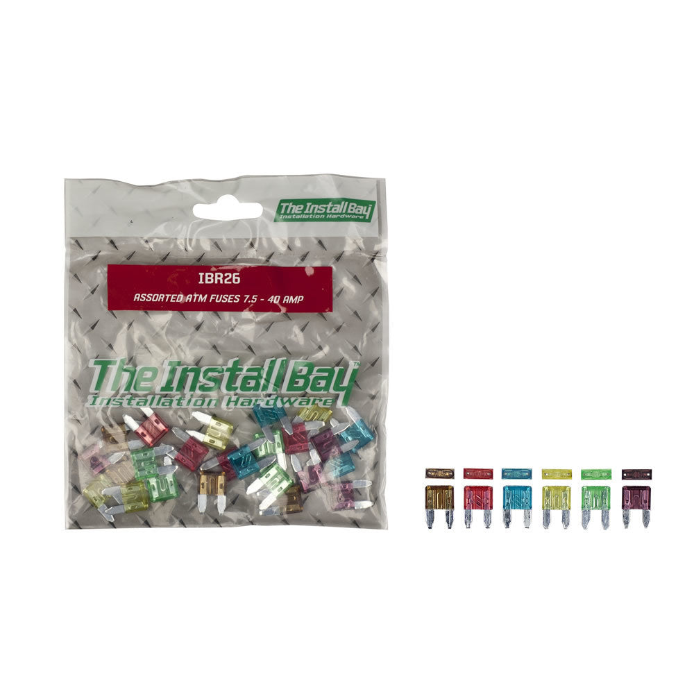 Install Bay IBR26 Assorted ATM Fuses - 7.5 /10/15/20/30/40 Amp - Retail Pack