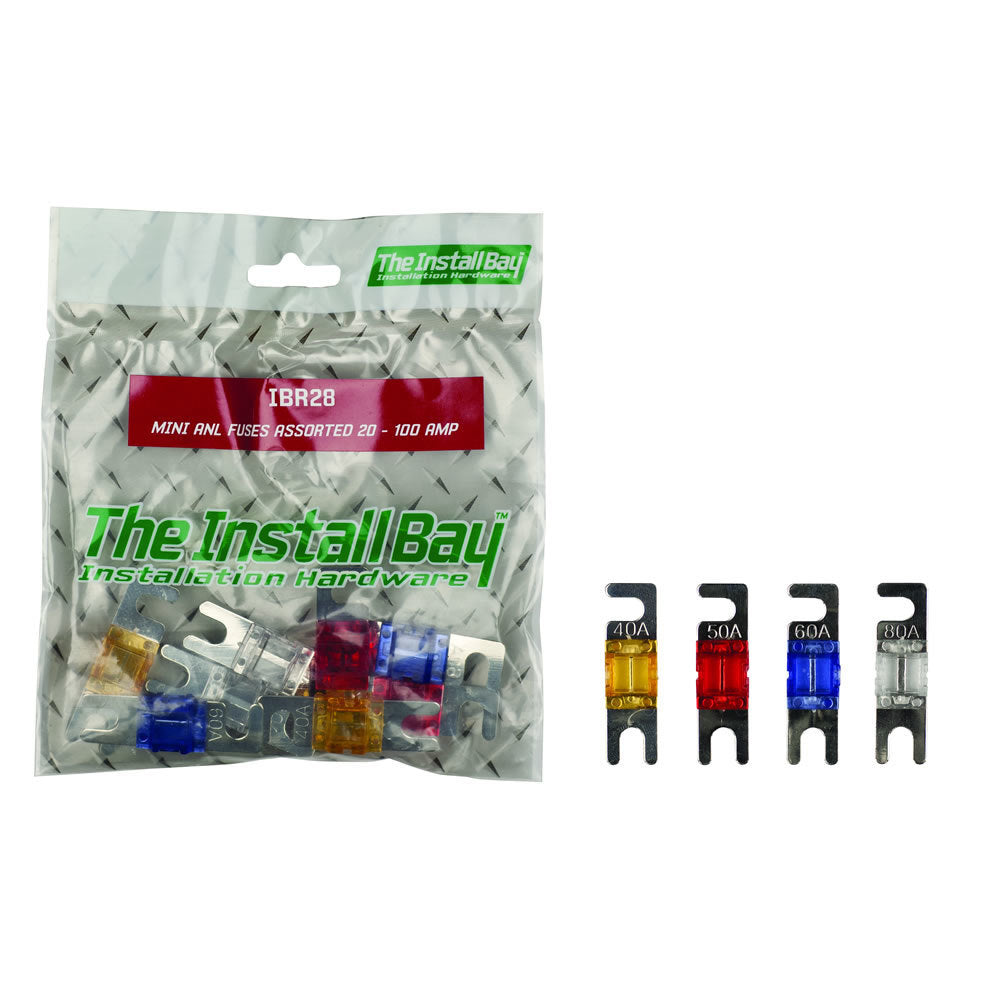 Install Bay IBR28 Assorted Mini ANL Fuses - 2ea 20/40/60/80 Amp - Retail Pack