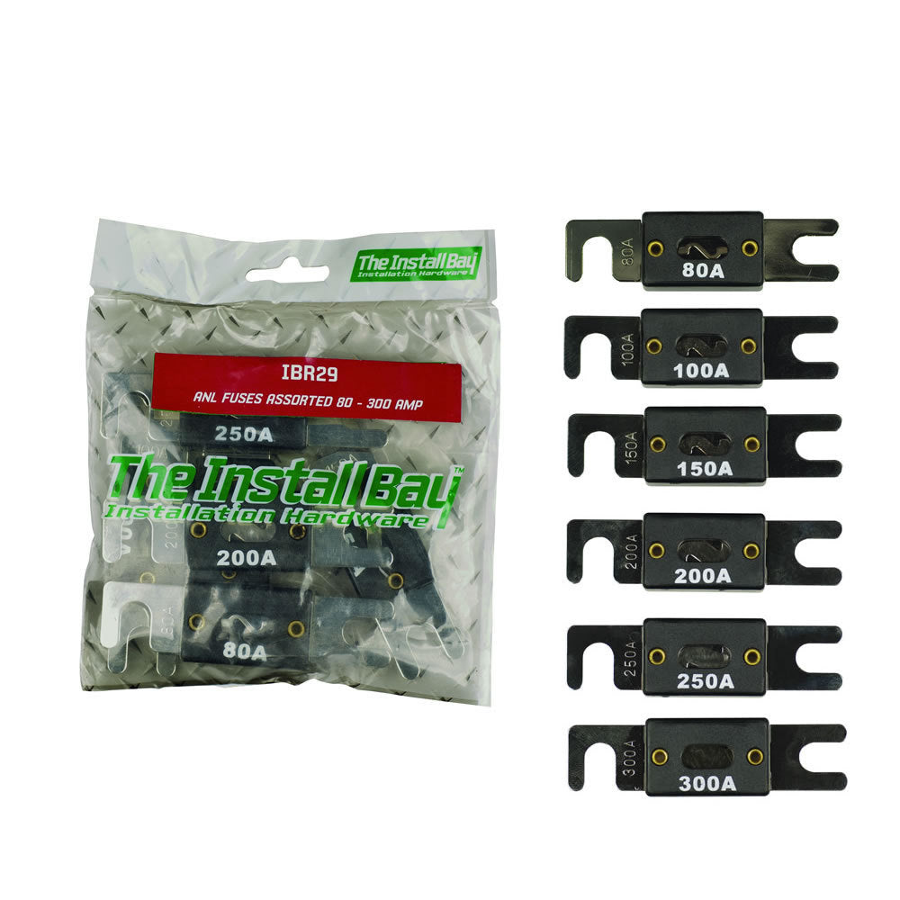 Install Bay IBR29 Assorted ANL Fuses 80/100/150/200/250/300 AMP - Retail Pack