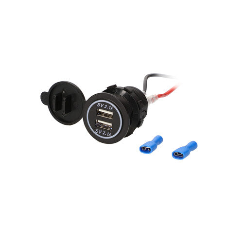 Install Bay IBR86 Dual USB Charger 4.2 Amp Flush Mount - White - Retail Pack