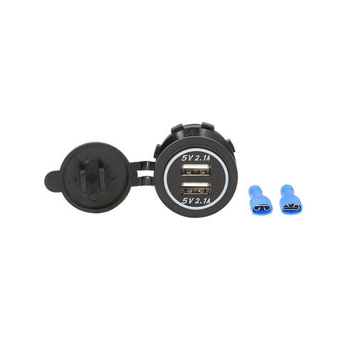 Install Bay IBR86 Dual USB Charger 4.2 Amp Flush Mount - White - Retail Pack
