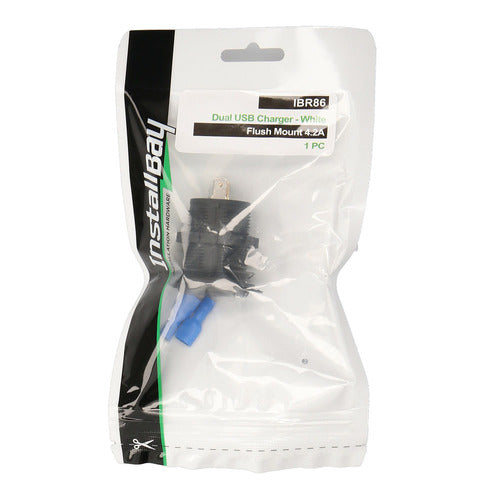 Install Bay IBR86 Dual USB Charger 4.2 Amp Flush Mount - White - Retail Pack