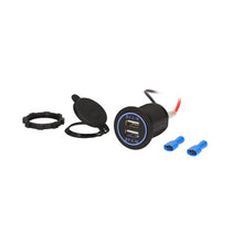 Load image into Gallery viewer, Install Bay IBR87 Dual USB Charger 4.2 Amp Flush Mount - Blue - Retail Pack