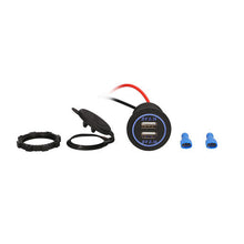 Load image into Gallery viewer, Install Bay IBR87 Dual USB Charger 4.2 Amp Flush Mount - Blue - Retail Pack