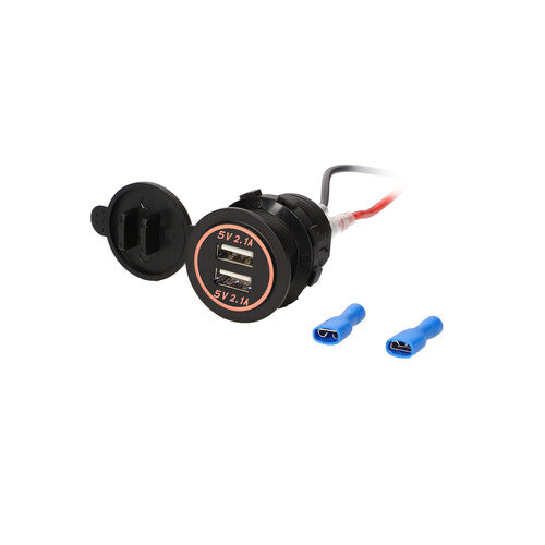 Install Bay IBR89 Dual USB Charger 4.2 Amp Flush Mount - Orange - Retail Pack