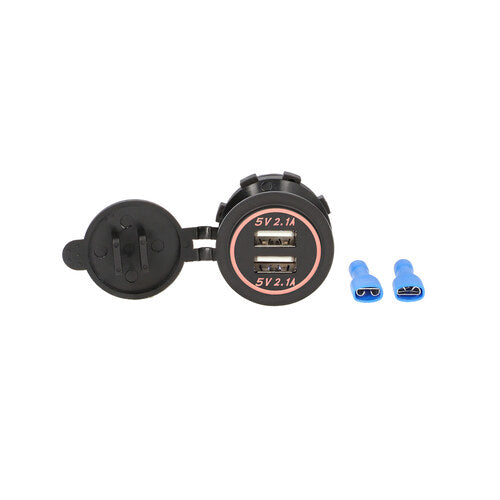 Install Bay IBR89 Dual USB Charger 4.2 Amp Flush Mount - Orange - Retail Pack