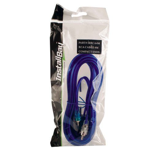 Install Bay IBRCA4M Compact End Blue RCA Cables 4 m - Each