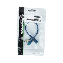Install Bay IBRCAY2 Compact End Blue RCA Cables 1 Male 2 Females 6 in - Each
