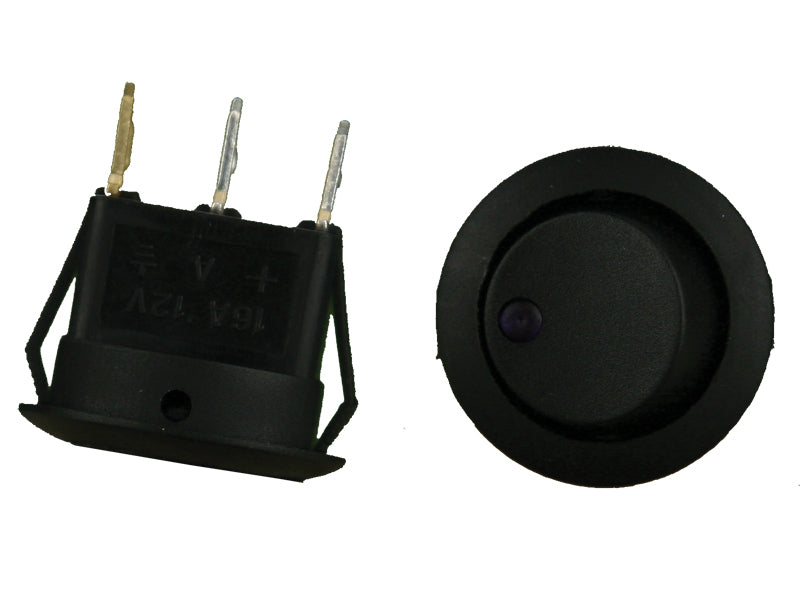 Install Bay IBRRSP Round Rocker Switch Purple Led No Leads 20amp- Pack of 5