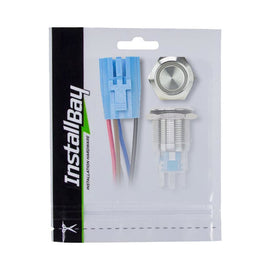 Install Bay IBRSSB19 19MM Stainless Round Switch W/Latch & Harness - Blue
