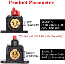 Load image into Gallery viewer, Absolute ICB100 4/8 AWG 100 Amp in-line Circuit Breaker Manual Reset Manual Reset Car Auto Marine Boat Stereo