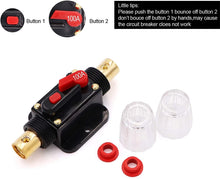 Load image into Gallery viewer, Absolute ICB100 4/8 AWG 100 Amp in-line Circuit Breaker Manual Reset Manual Reset Car Auto Marine Boat Stereo