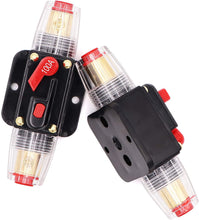 Load image into Gallery viewer, Absolute ICB100 4/8 AWG 100 Amp in-line Circuit Breaker Manual Reset Manual Reset Car Auto Marine Boat Stereo