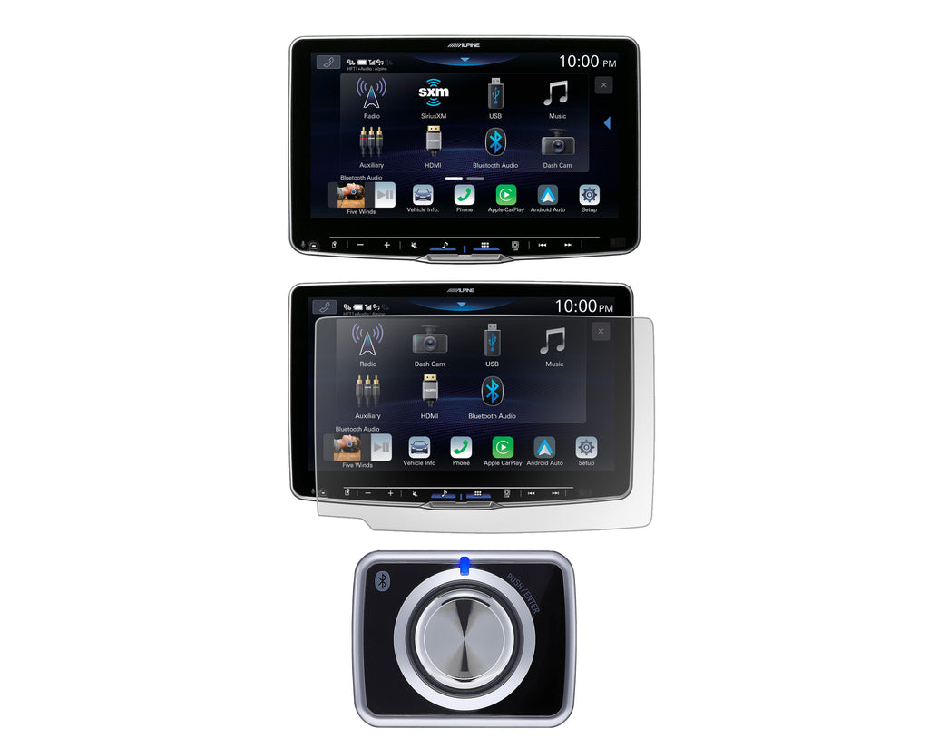 Alpine iLX-F509 9" Digital multimedia +RUX-H02 Halo wireless knob +KAE-HF9DA Screen Protector