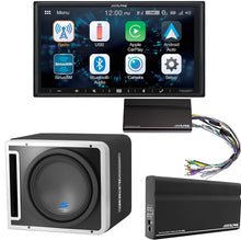 Load image into Gallery viewer, Alpine ILX-W670 with Alpine KTA-200M Mono and KTA-450 4-Channel Amps with S-SB12V 12" Loaded Enclosure